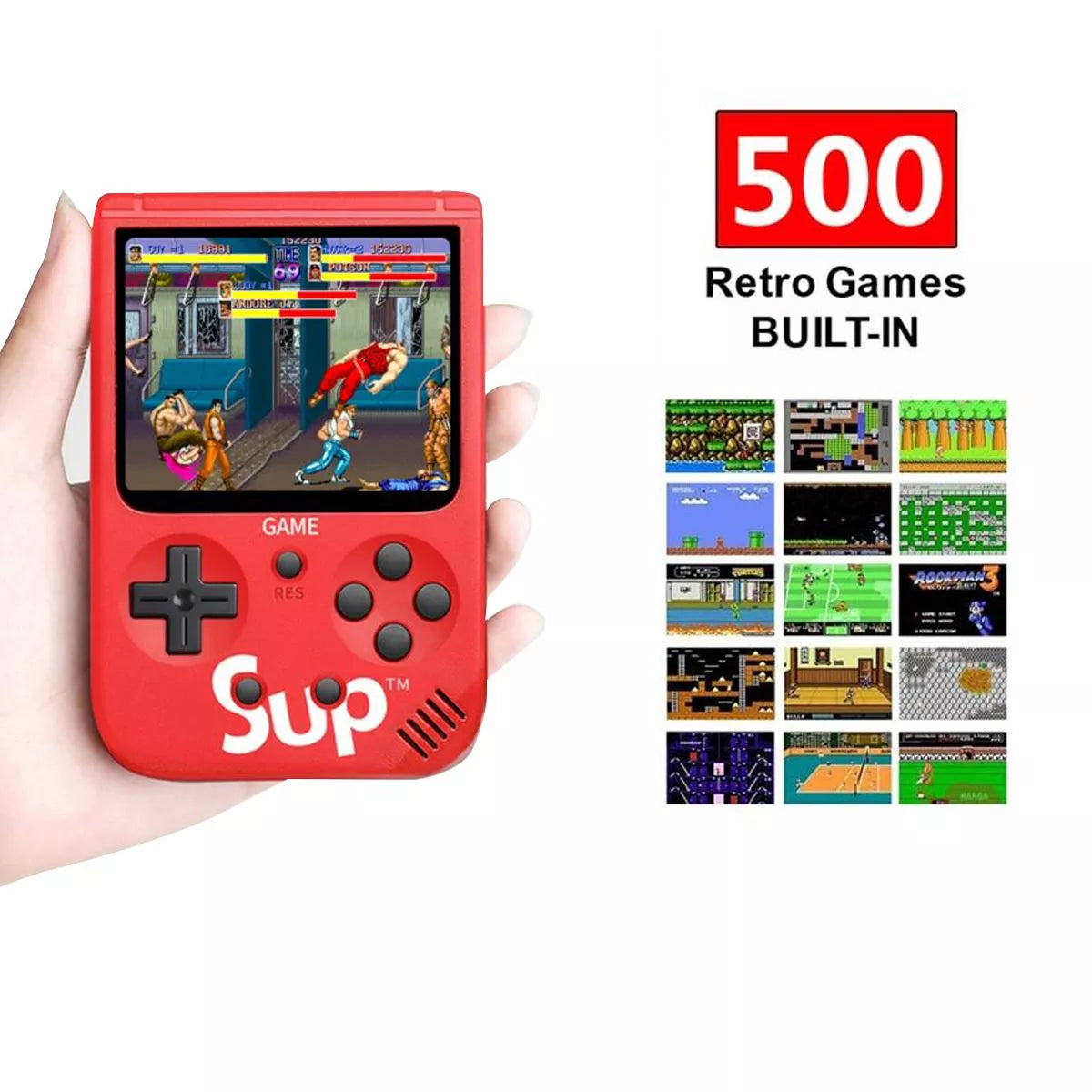 Link UPGRADED Handheld Retro Gaming Console with 500 Games with Built in 5000 Mah Portable Charger
