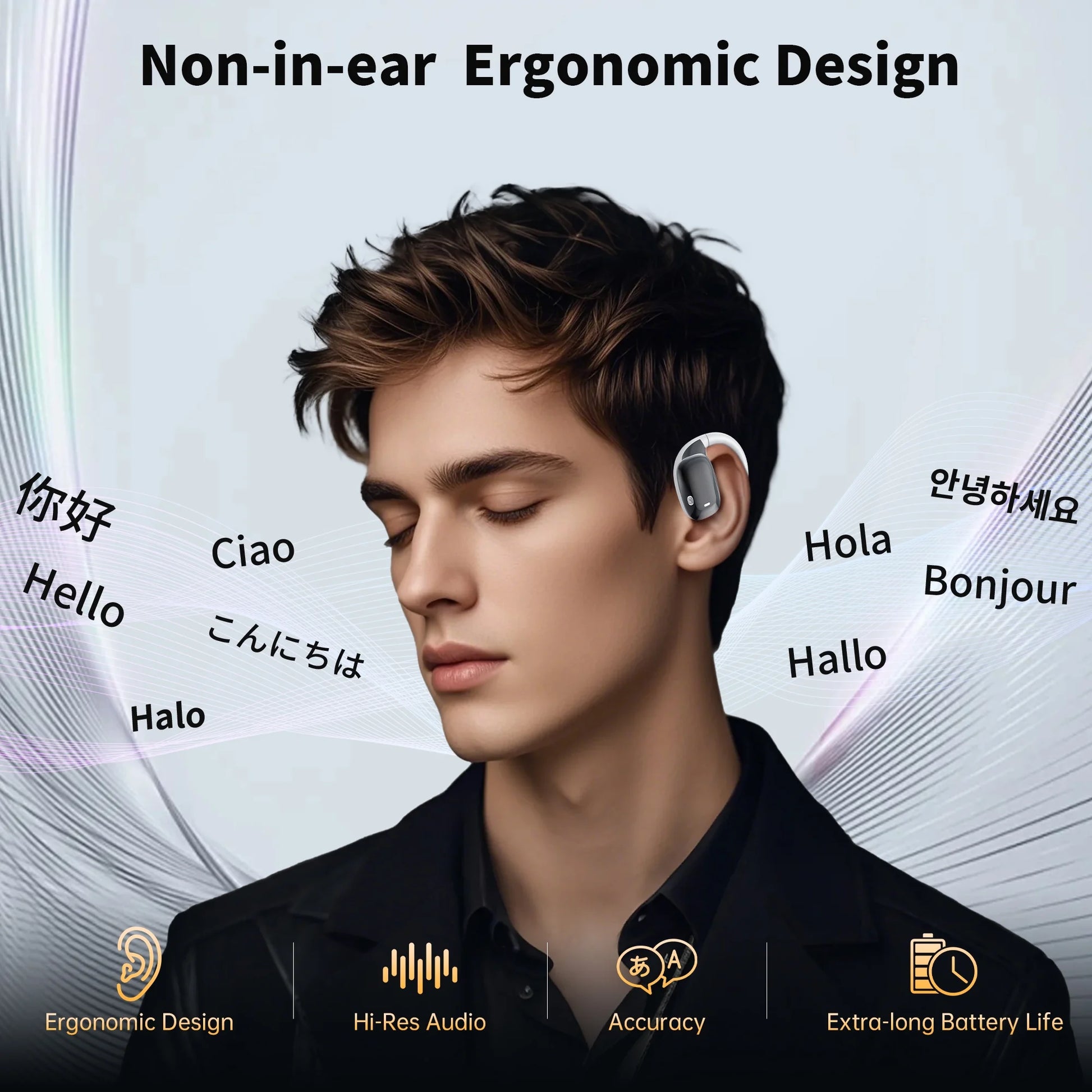 AI Translation Earbuds Real Time, 144 Languages Translator Earbuds with App, 3-In-1 Bluetooth Language Translator Headphones for Ios & Android, for Travel, Business Meetings & Language Learning