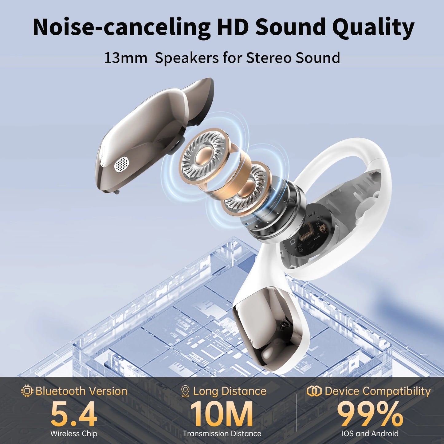 AI Translation Earbuds Real Time, 144 Languages Translator Earbuds with App, 3-In-1 Bluetooth Language Translator Headphones for Ios & Android, for Travel, Business Meetings & Language Learning