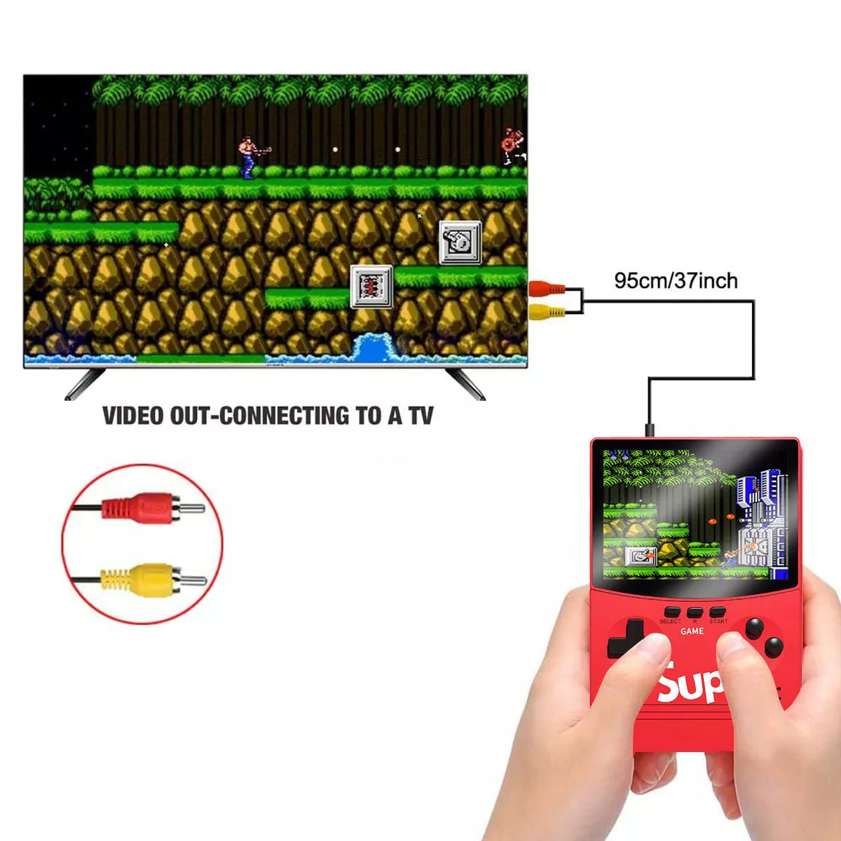 Link UPGRADED Handheld Retro Gaming Console with 500 Games with Built in 5000 Mah Portable Charger