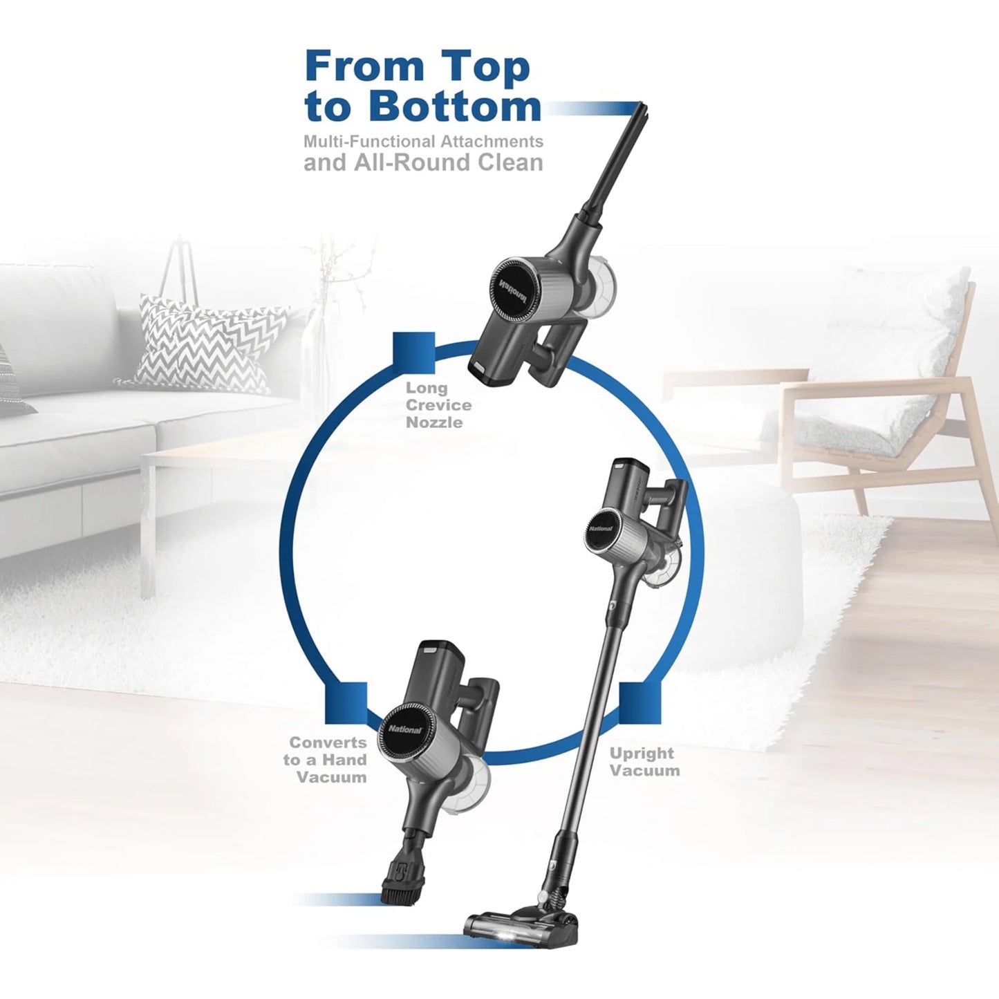 National 2-In-1 Cordless Upright and Handheld Vacuum Cleaner